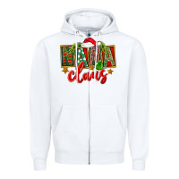 White Christmas Nana Claus Mother's Day Zipper Hoodie - FaDigitalArtStudio