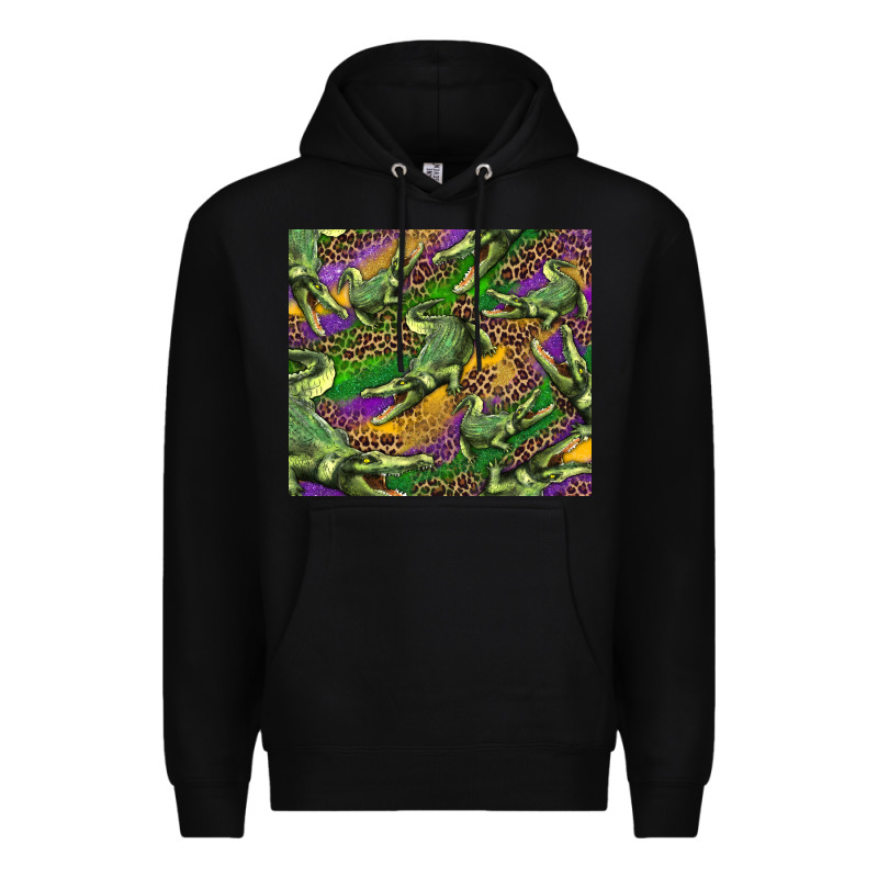 Mardi Gras Louisiana Crocodile Leopard Premium Hoodie by RanaPortraitStore | Teevron
