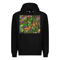 Black mardi gras Louisiana crocodile leopard Premium Hoodie - RanaPortraitStore