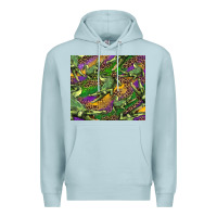 Blue Mist mardi gras Louisiana crocodile leopard Premium Hoodie - RanaPortraitStore