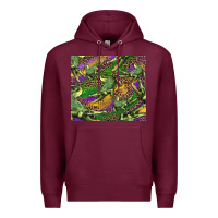 Burgundy mardi gras Louisiana crocodile leopard Premium Hoodie - RanaPortraitStore