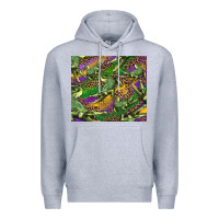 Heather Grey mardi gras Louisiana crocodile leopard Premium Hoodie - RanaPortraitStore