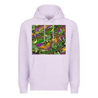 Lilac mardi gras Louisiana crocodile leopard Premium Hoodie - RanaPortraitStore
