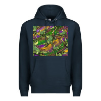Navy mardi gras Louisiana crocodile leopard Premium Hoodie - RanaPortraitStore
