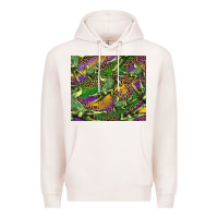 Pale Pink mardi gras Louisiana crocodile leopard Premium Hoodie - RanaPortraitStore
