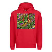 Red mardi gras Louisiana crocodile leopard Premium Hoodie - RanaPortraitStore