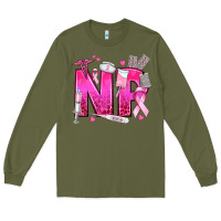 Army Green breast cancer np nurse practitioner Long Sleeve Tee - texasbilliewilder