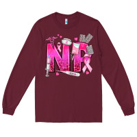 Burgundy breast cancer np nurse practitioner Long Sleeve Tee - texasbilliewilder