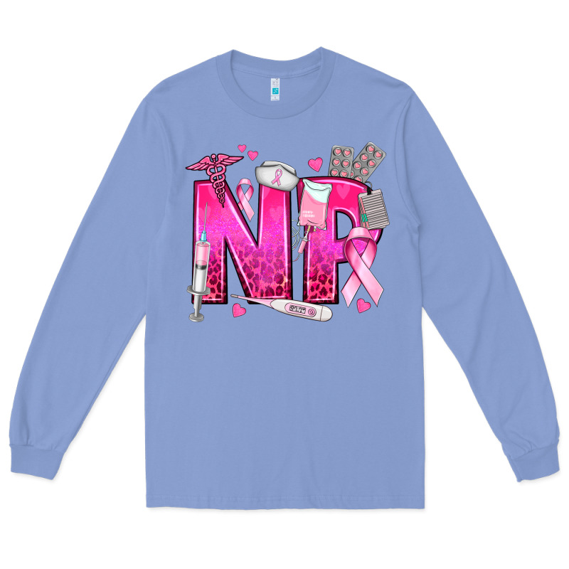 Breast Cancer Np Nurse Practitioner Long Sleeve Tee by texasbilliewilder | Teevron