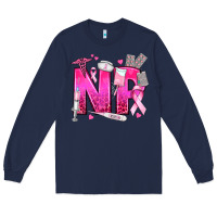 Navy breast cancer np nurse practitioner Long Sleeve Tee - texasbilliewilder