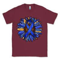 Burgundy Colon Cancer Awareness sunflower Classic Tee - RanaPortraitStore