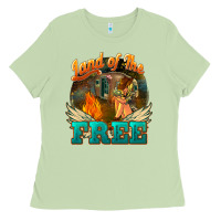 Matcha land of the free Ladies Tee - NancyCooperArtShop