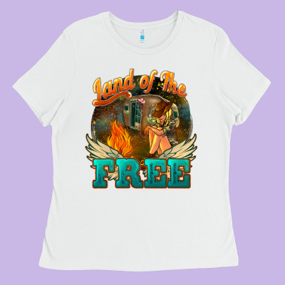 Land Of The Free Ladies Tee Designed By Nancycooperartshop