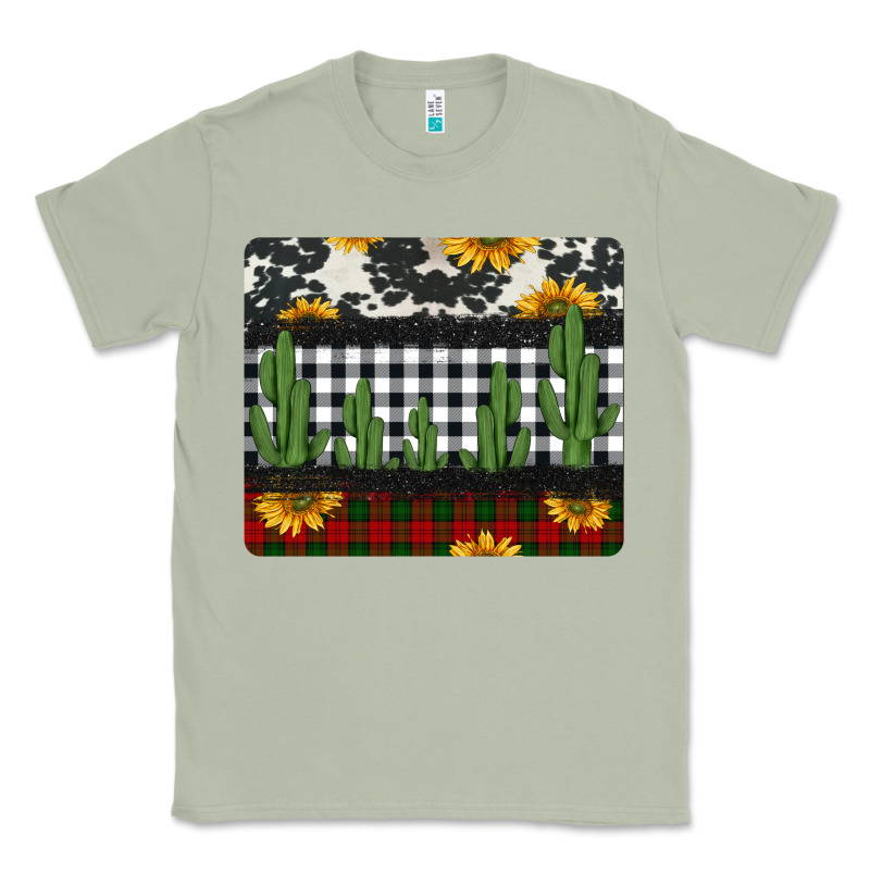 Cowhide Cacti Sunflowers Christmas Mousepad Classic Tee by Jasminsmagicworld | Teevron