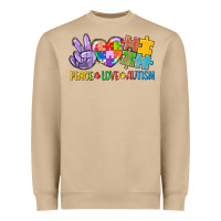 Mushroom Peace love Autism Heavyweight Sweatshirt - CowGirlArtShop