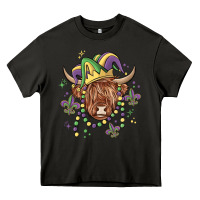Asphalt mardi gras cow Heavy Core Tee - MaliasSmallBusiness