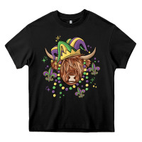 Black mardi gras cow Heavy Core Tee - MaliasSmallBusiness