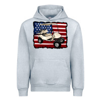 Heather Grey golf cart american flag Urban Hoodie - Artiststas