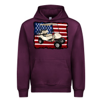 Mauve Wine golf cart american flag Urban Hoodie - Artiststas