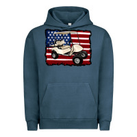 Pigment Midnight Navy golf cart american flag Urban Hoodie - Artiststas