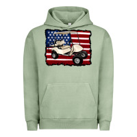 Pigment Oil Green golf cart american flag Urban Hoodie - Artiststas