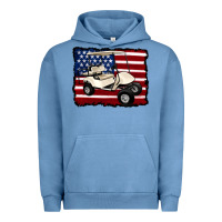 Pigment Pebble Blue golf cart american flag Urban Hoodie - Artiststas