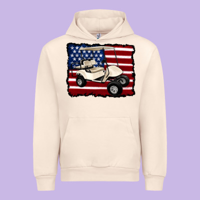 Golf Cart American Flag Urban Hoodie Designed By Artiststas