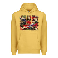 Antique Gold 4th of july american flagcowhide  leopard backgrou Premium Hoodie - FaDigitalArtStudio