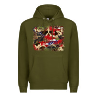 Army Green 4th of july american flagcowhide  leopard backgrou Premium Hoodie - FaDigitalArtStudio