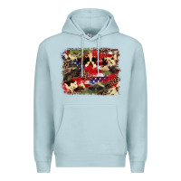 Blue Mist 4th of july american flagcowhide  leopard backgrou Premium Hoodie - FaDigitalArtStudio