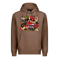 Chestnut 4th of july american flagcowhide  leopard backgrou Premium Hoodie - FaDigitalArtStudio