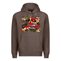 Coffee 4th of july american flagcowhide  leopard backgrou Premium Hoodie - FaDigitalArtStudio