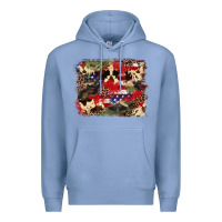 Colony Blue 4th of july american flagcowhide  leopard backgrou Premium Hoodie - FaDigitalArtStudio