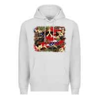 Dove Grey 4th of july american flagcowhide  leopard backgrou Premium Hoodie - FaDigitalArtStudio