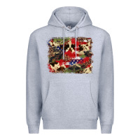 Heather Grey 4th of july american flagcowhide  leopard backgrou Premium Hoodie - FaDigitalArtStudio