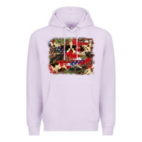 Lilac 4th of july american flagcowhide  leopard backgrou Premium Hoodie - FaDigitalArtStudio