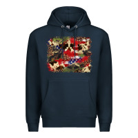 Navy 4th of july american flagcowhide  leopard backgrou Premium Hoodie - FaDigitalArtStudio