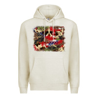 Oatmeal Heather 4th of july american flagcowhide  leopard backgrou Premium Hoodie - FaDigitalArtStudio
