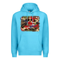 Ocean Blue 4th of july american flagcowhide  leopard backgrou Premium Hoodie - FaDigitalArtStudio