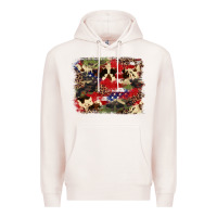 Pale Pink 4th of july american flagcowhide  leopard backgrou Premium Hoodie - FaDigitalArtStudio