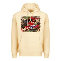 Pina Colada 4th of july american flagcowhide  leopard backgrou Premium Hoodie - FaDigitalArtStudio
