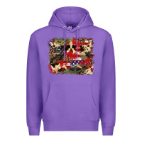 Purple 4th of july american flagcowhide  leopard backgrou Premium Hoodie - FaDigitalArtStudio