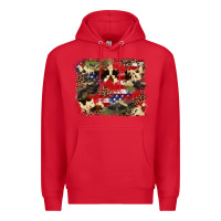 Red 4th of july american flagcowhide  leopard backgrou Premium Hoodie - FaDigitalArtStudio