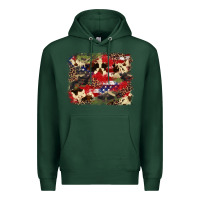 Sports Green 4th of july american flagcowhide  leopard backgrou Premium Hoodie - FaDigitalArtStudio