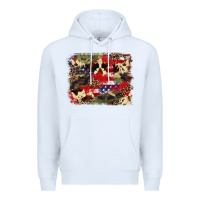 White 4th of july american flagcowhide  leopard backgrou Premium Hoodie - FaDigitalArtStudio