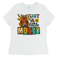 White just a little moody with cow Ladies Tee - NancyCooperArtShop