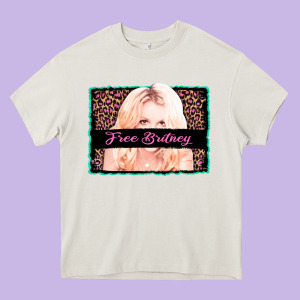 Free Britney Leopard Glitter Heavy Core Tee Designed By Adodesignshop