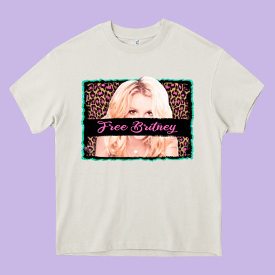 Free Britney Leopard Glitter Heavy Core Tee Designed By Adodesignshop