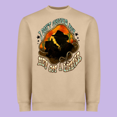 I Don't Smoke But He's Got A Lighter Heavyweight Sweatshirt Designed By Howdyjamesfarm