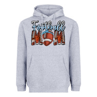 Heather Grey Football Mom Heavyweight Hoodie - CowhideDigitalArt